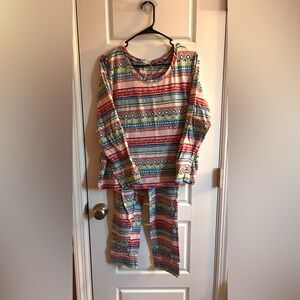 Jasmine & Ginger Women’s PJ Set Size Large - Colorful Geometric Print
